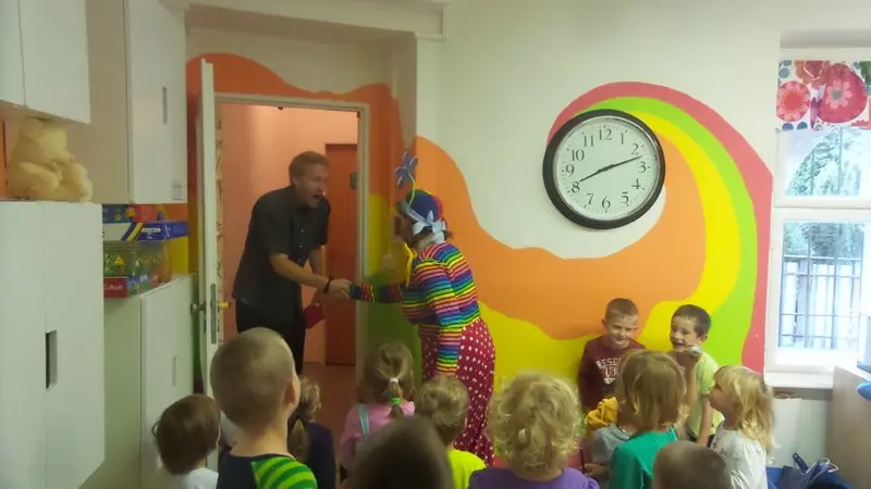 Klaun Kvítko přišel do školky