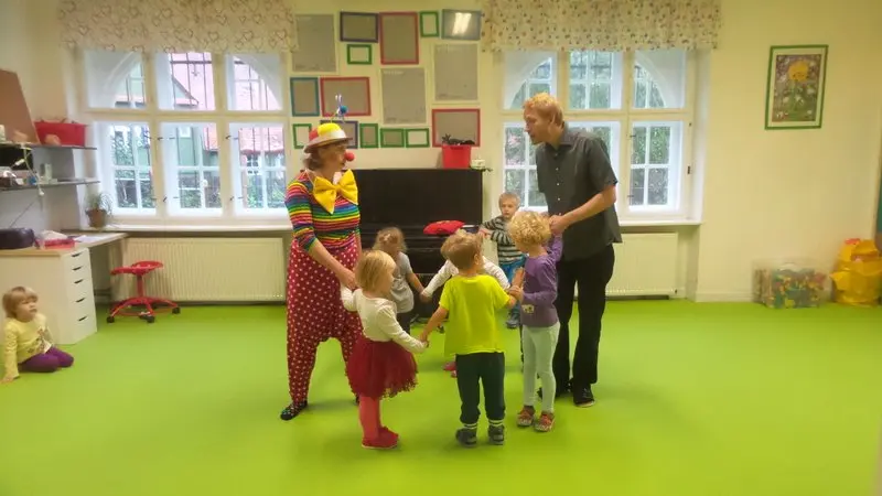 Klaun Kvítko přišel do školky